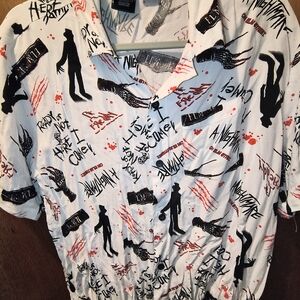 White Graphic Print Men's Shirt